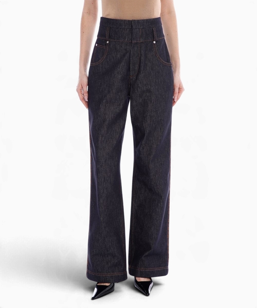 High-waist straight-fit jeans