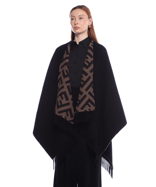 Fendi poncho black and white on sale