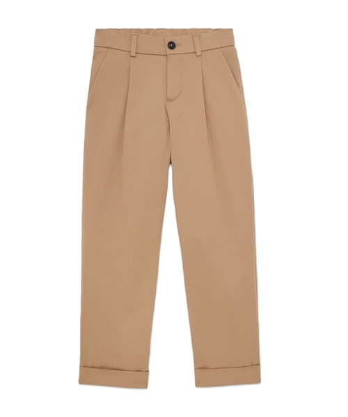 Straight-fit pants with elasticated waist