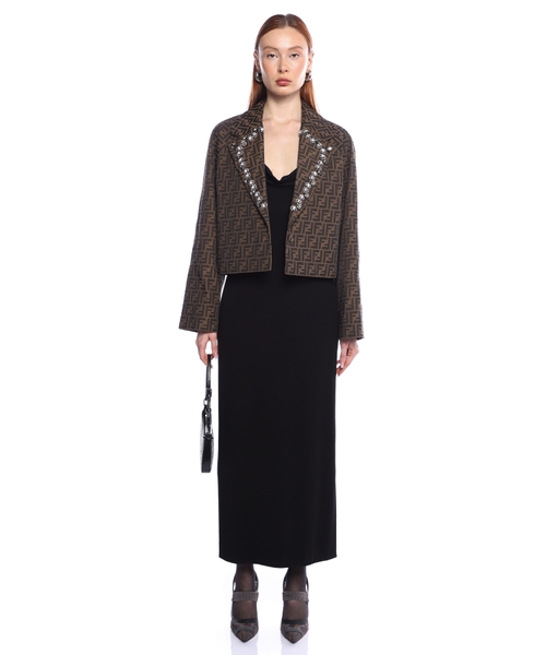 Logo embroidered crystal-embellished jacket | Emporium