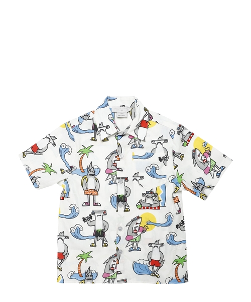Printed shirt with short sleeves