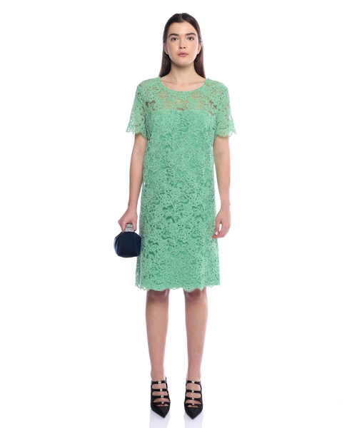 Lace short sleeve midi dress