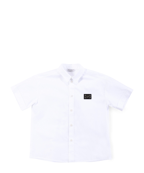 Short sleeve shirt with logo applique
