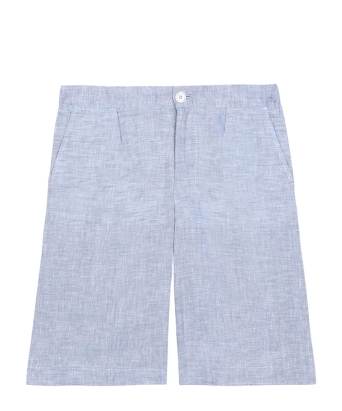 Straight fit linen shorts