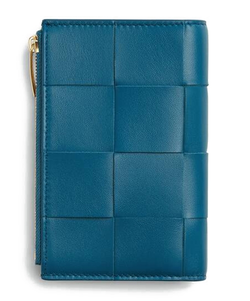 İntrecciato toxumalı dəri portmone