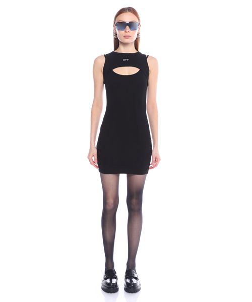 Logo embroidered sleeveless mini dress | Emporium