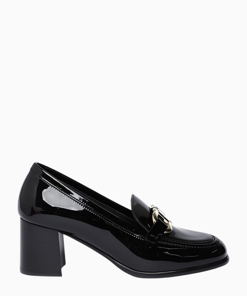 Loafers with metal logo