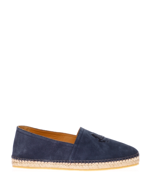 Logo embroidered suede espadrilles