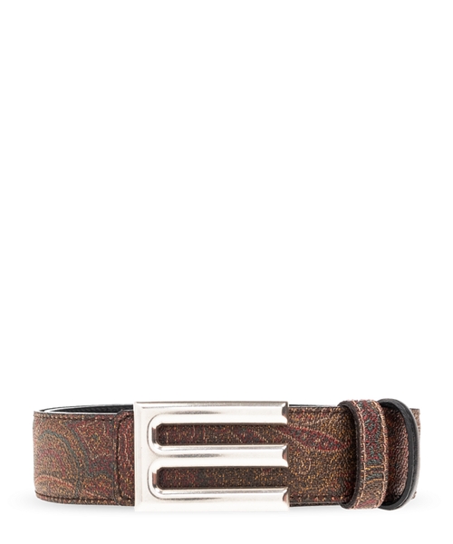 Leather belt with logo detail
