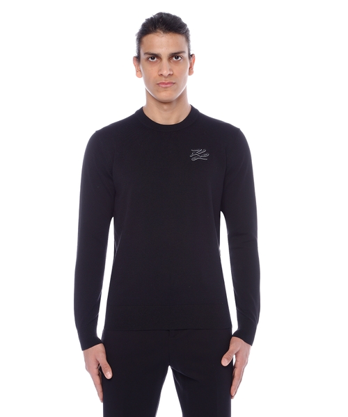 Джемпер с длинными рукавами и круглым воротником