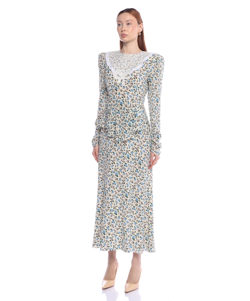 Floral-print silk midi dress | Emporium