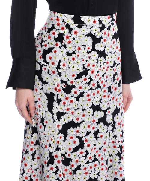 Floral print silk midi skirt Emporium