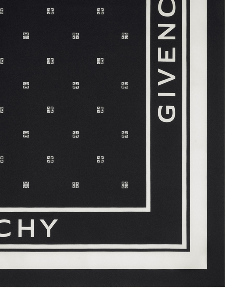 【シルク100%】GIVENCHY ブラウス スカーフ ボウタイ ロゴ 黒 38 Givenchy Logo-print Silk Scarf - Black And White - One Size