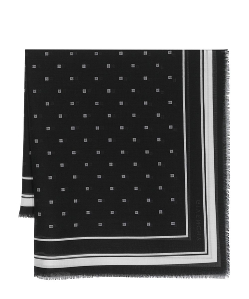 Silk logo print scarf