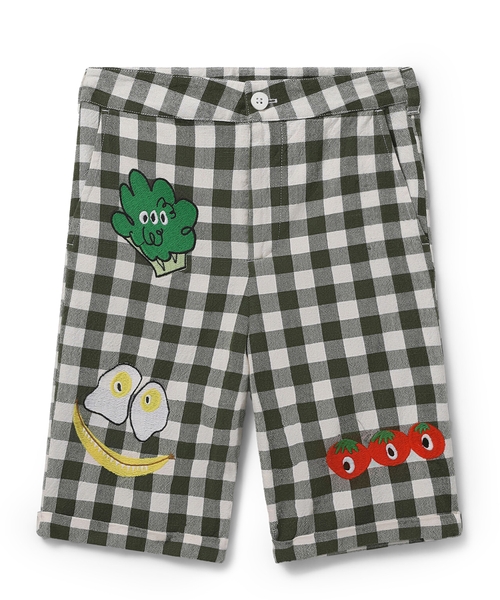 Straight-fit checkered shorts