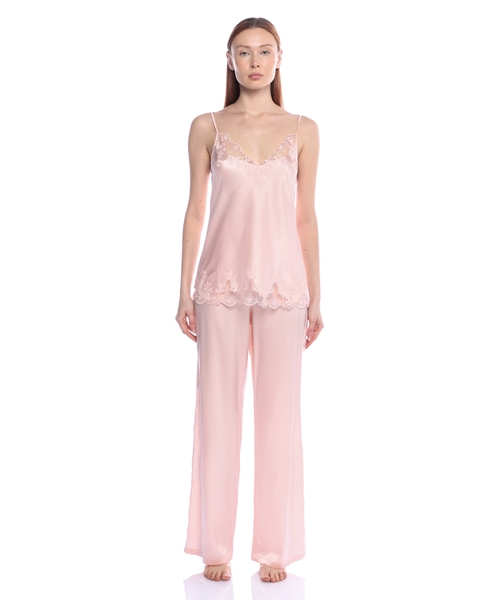 【I.D. SARRIERI】lace-trimmed modal-blend pajama トップ Shop Luxury Silk Pajamas for Women - I.D. Sarrieri