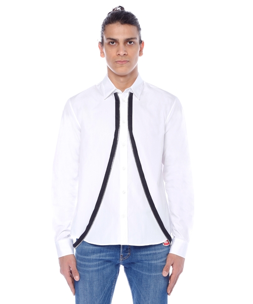 Рубашка с классическим воротником и длинными рукавами