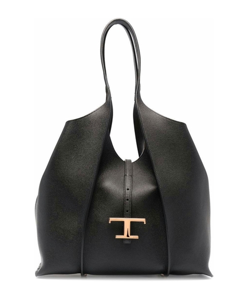 Leather bag with logo detail