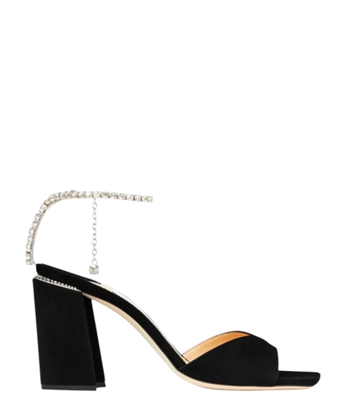 Сrystal embellishment suede sandals
