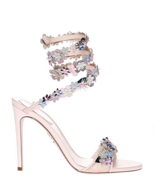 Bouquet floral-appliqué sandals