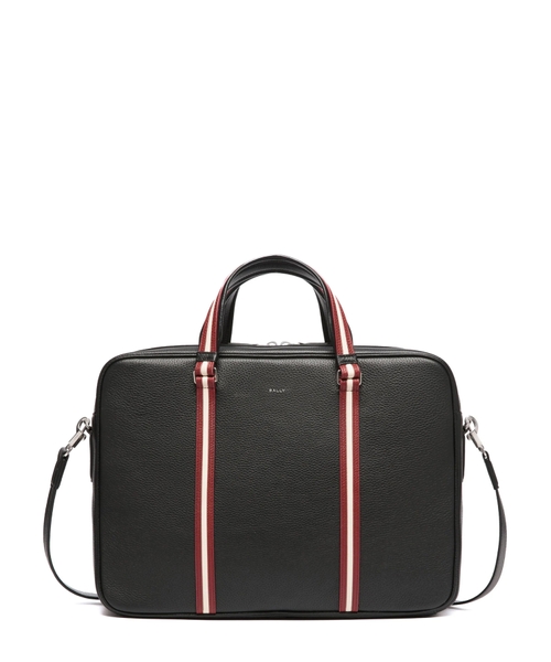 Logo detail leather briefcase