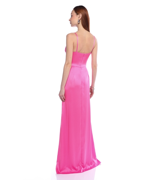 VIP【関税送料無料】希少 DAVID KOMA NEON PINK SATIN DRESS TRIANGLE BRA EMBROIDERY MINI DRESS – David Koma