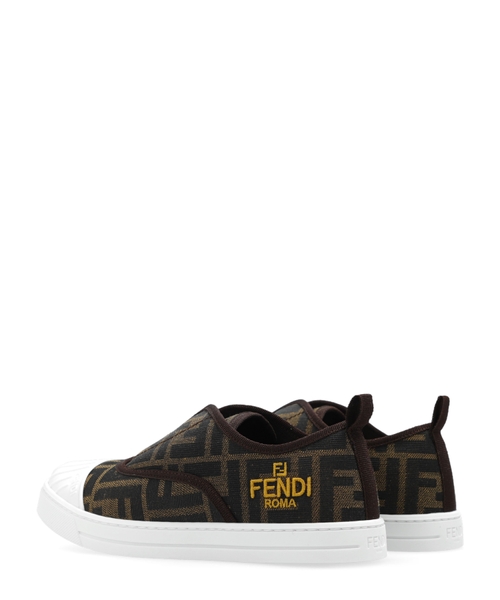 スニーカー Fendi Embroidered Fabric And Suede Sneakers FENDI Fendi Match Canvas And Suede Low-Top Sneakers