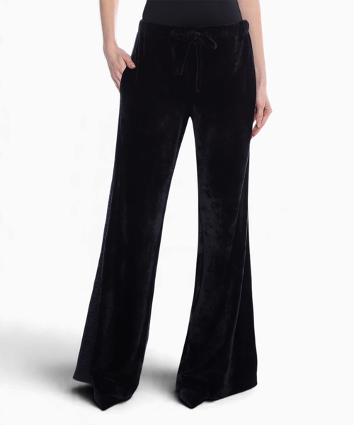 Elastic waist wide-leg pants