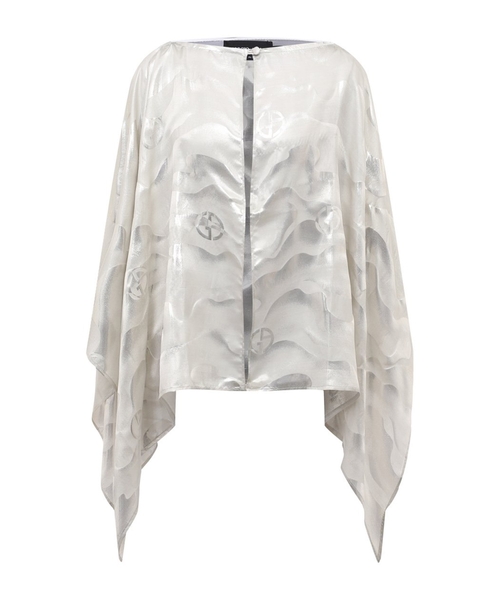 Printed silk cape with print
