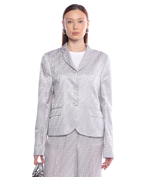 アウターその他 FENDI Jacquard silk blazer with floral motif Bianco Jacquard silk blazer with floral motif FENDI - Nugnes1920