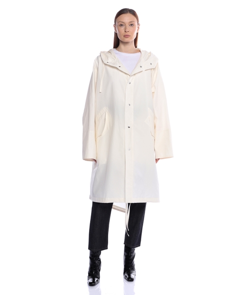 Logo printed hooded coat
