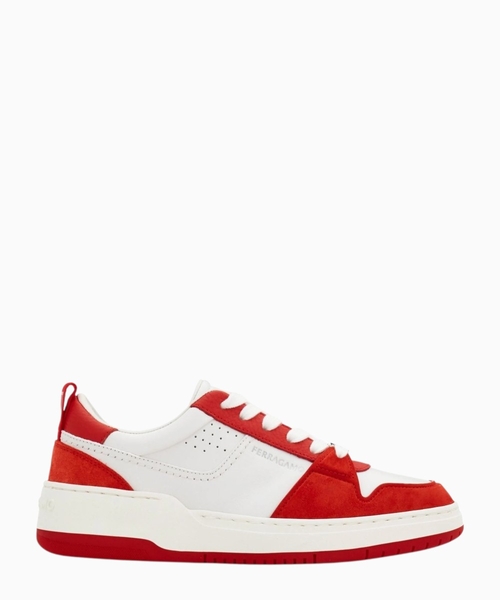Leather and suede sneakers