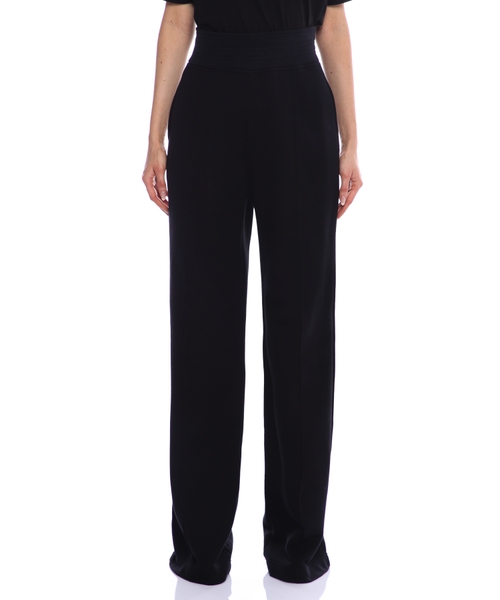 Elastic waisted straight-fit pants