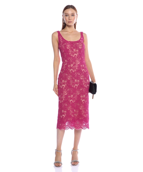 Lace design midi dress