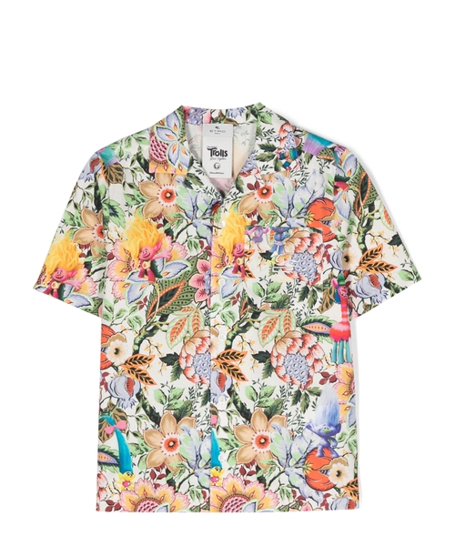 Short sleeve shirt with flowered print