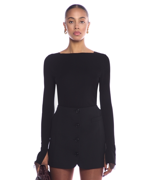 Sheer back long-sleeve top | Emporium
