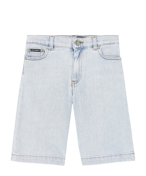 Logo printed denim shorts