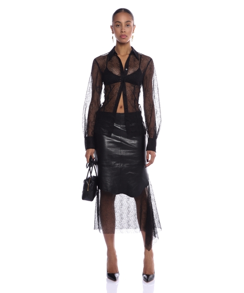 スカート HELMUT LANG Stitched leather skirt Helmut Lang Car Zip Skirt | HELMUTLANG.COM