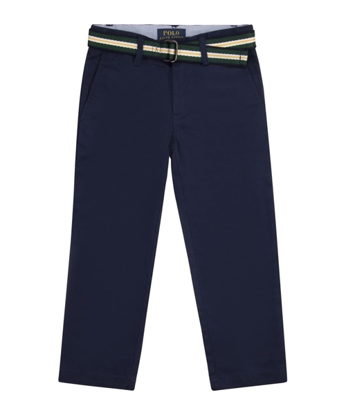 Straight-leg belted trousers