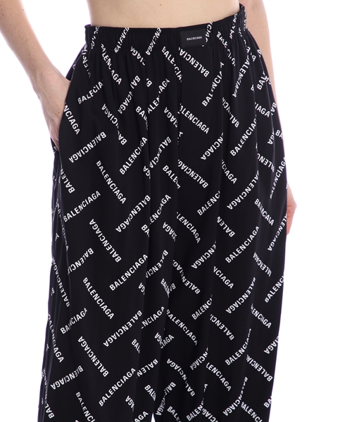 BALENCIAGA＊ロゴスカート（GONNA PLISSETTATA CON BANDA LOGO） Logo printled wide-leg pants | Emporium