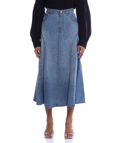 Flared denim midi skirt Emporium