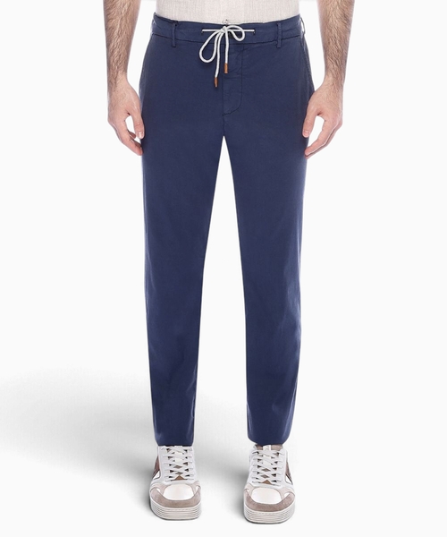 Straight-fit trousers with elastic waist