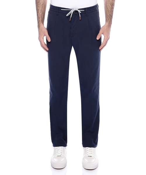 Straight-fit trousers with elastic waist