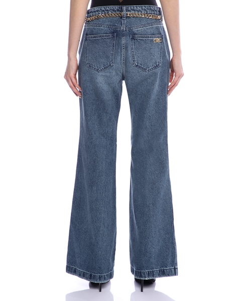 Flared jeans with chain belt | Emporium
