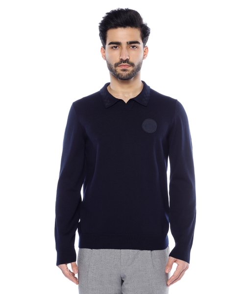 Long sleeve Pregio 5 polo sweater with classic collar