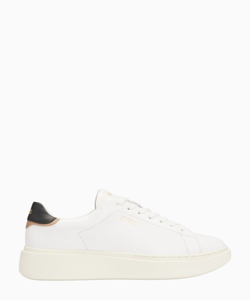 Lace-up trainers in leather with logo details