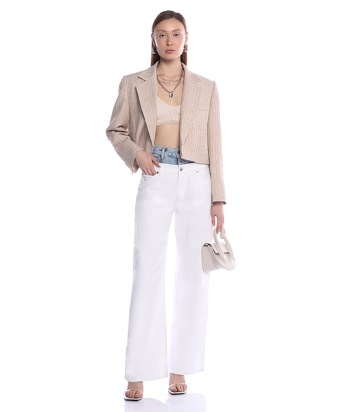 Two-tone double-waisted jeans #2