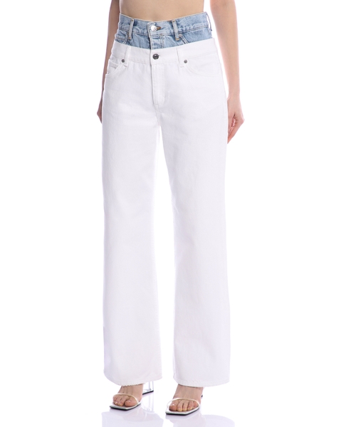 Two-tone double-waisted jeans #3