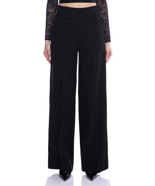 Striped high-waist wide-leg trousers