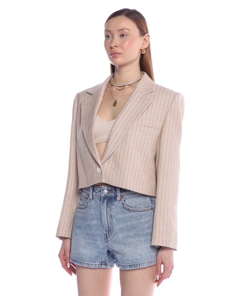 Striped cropped blazer | Emporium